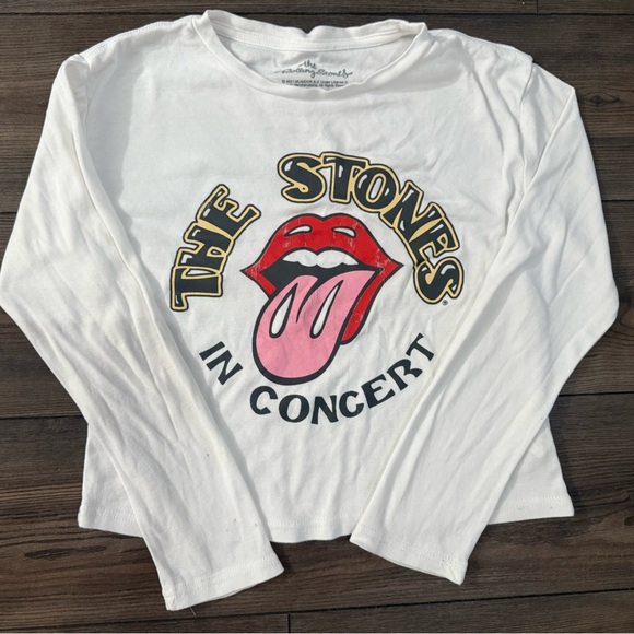 the Rolling Stones Tops - Rolling Stones Long Sleeve Graphic Tee White Small — Vintage Style